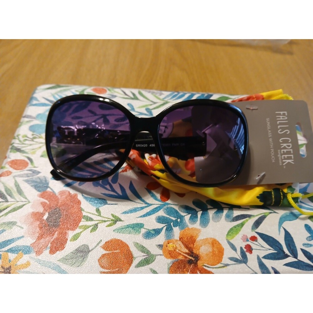 Brand New Falls Creek Sunglasses For Women Black Frame With Gradients Lens